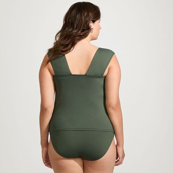 Land's End Plus Size square neck underwire Tankini top
Rich Olive Green Various - Picture 3 of 7